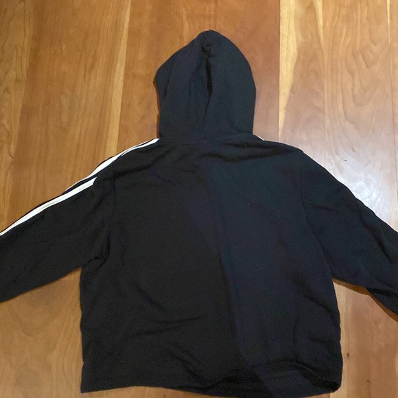 Girls xl long sleeve black hooded Adidas sweatshirt - Picture 3 of 3